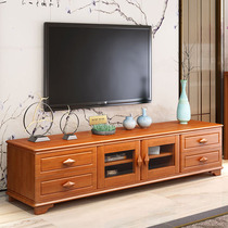2 meters solid wood rubber wood TV cabinet floor cabinet locker multi-functional living room modern Chinese simple environmental protection atmosphere