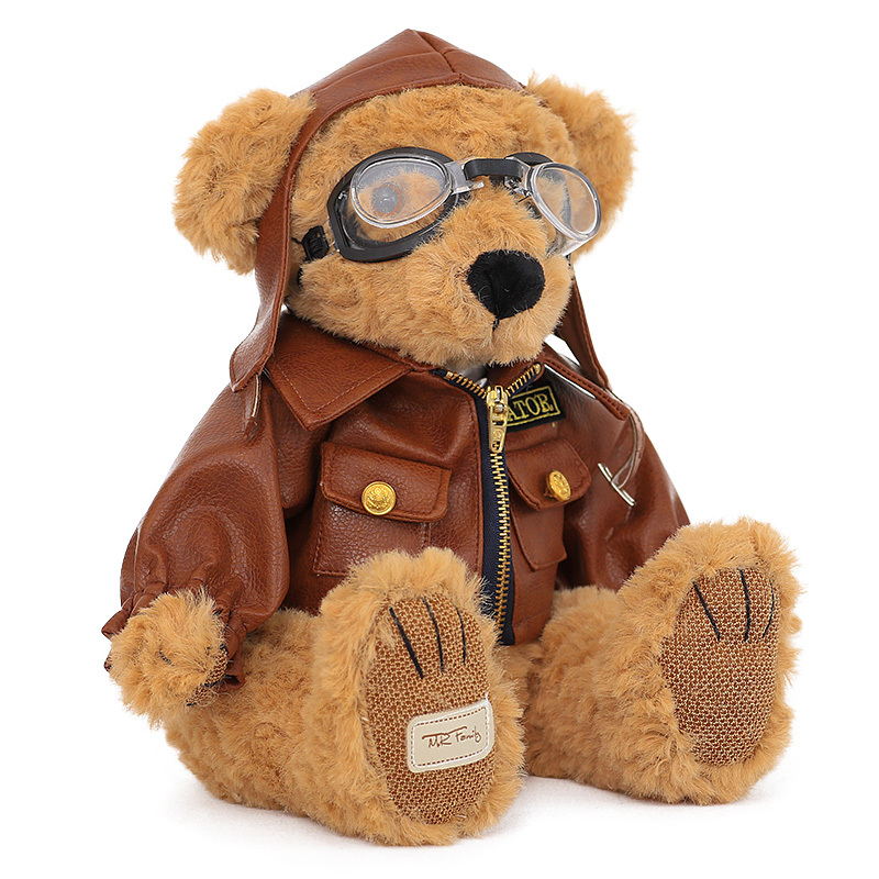 Air Force Bear Plush Toy Pilot Teddy Bear Harley Motorcycle Rider Teddy Bear Small Gift Craftsman Grizzly Bear