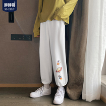 Fat Fat Columbia Code Sports Swepants 2022 New Tide Cards Casual Pants Han Edition Trend Loose Fat Pants Mens Clothing