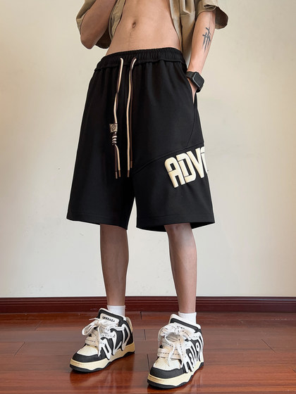 胖胖哥美式发泡印花篮球短裤男夏季大码宽松休闲高街男生五分裤