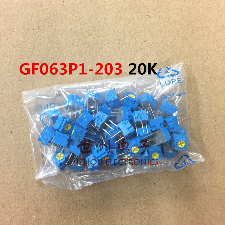 New original dress TOCOS single ring precision adjustable resistance GF063P1-B203K 20K potentiometers