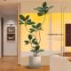 Artificial Rubber Tree Green Plant Faux Plant for Living Room, Light Luxury Imitation Flower Decorative Tree, Large Indoor Potted Floor-Standing Ornament