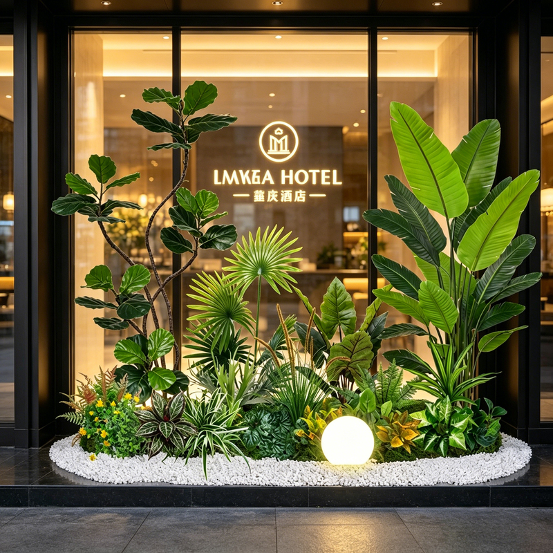 Simulated Green Plant Landscaping Combination for Balcony Indoor Landscape Arrangement, Fake Flowers and Plants under Stairs, Bionic Window Display Store Decoration Simulated Green Plant Landscaping Combination for Balcony Indoor Landscape Arrangement, Fake Flowers and Plants under Stairs, Bionic Window Display Store Decoration