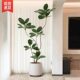 Artificial Green Plant Rubber Tree Fake Plant Living Room Light Luxury Artificial Flower Decorative Tree Indoor Large Potted Floor-Standing Ornament