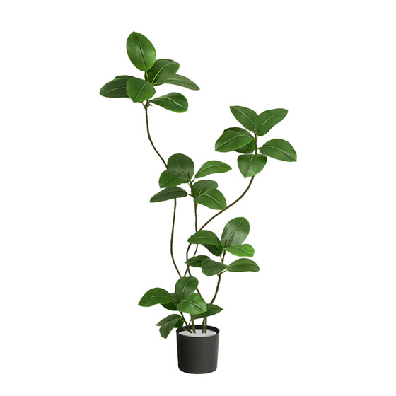 Artificial Green Plant Rubber Tree Fake Plant Living Room Light Luxury Artificial Flower Decorative Tree Indoor Large Potted Floor-Standing Ornament