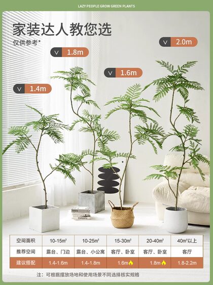 Jacaranda Artificial Green Plant Floor-Standing Potted Plant Bionic Plant Ornament Indoor Living Room Sofa Side Decorative Bonsai Fake Tree
