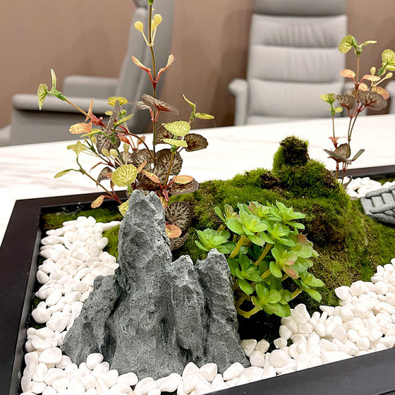 Artificial Green Plants Conference Table Micro Landscape Long Table Welcoming Pine Ornaments Decorative Fake Plants Entrance Greenery Landscaping Flower Arrangement