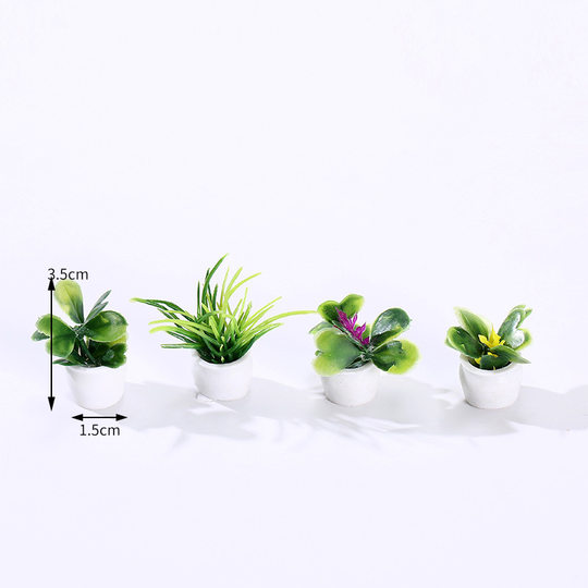 Dollhouse doll house accessories DIY potted mini green plant model finished gardening micro-landscape ornament decoration