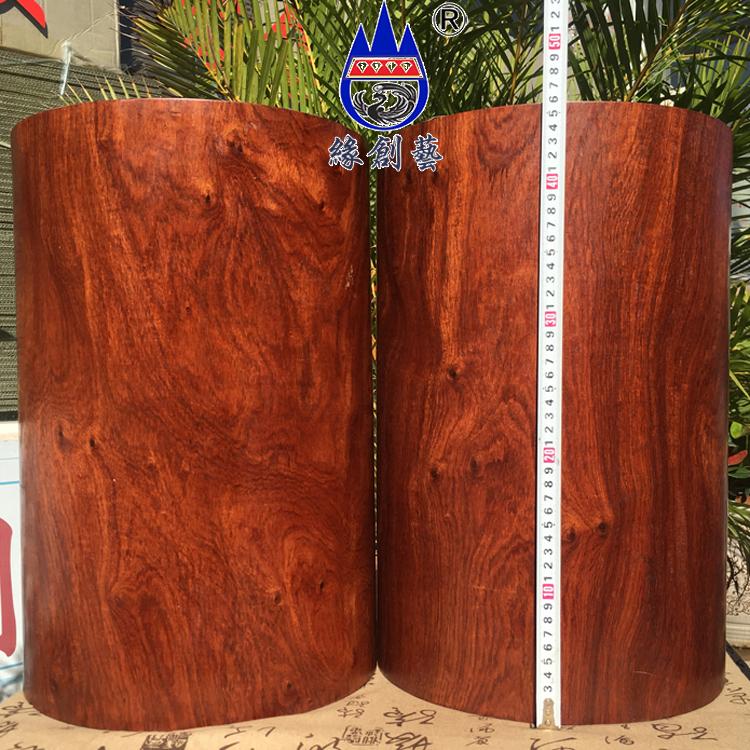 Mahogany oversized pen holder Myanmar pear whole wood one thing one picture storage tank Calligraphy and painting cylinder Wood carving old material ornaments