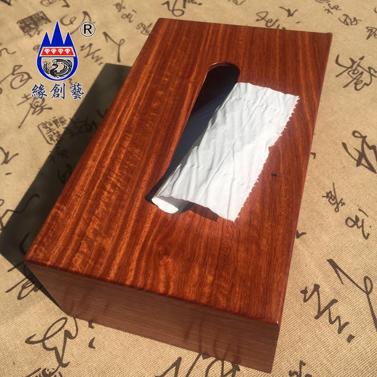 Red Wood Paper Towels Box Burmese Pear Logo Engraved Solid Wood Mortice for containing large fruit purple sandalwood Extracted Toilet Paper Box Pendulum