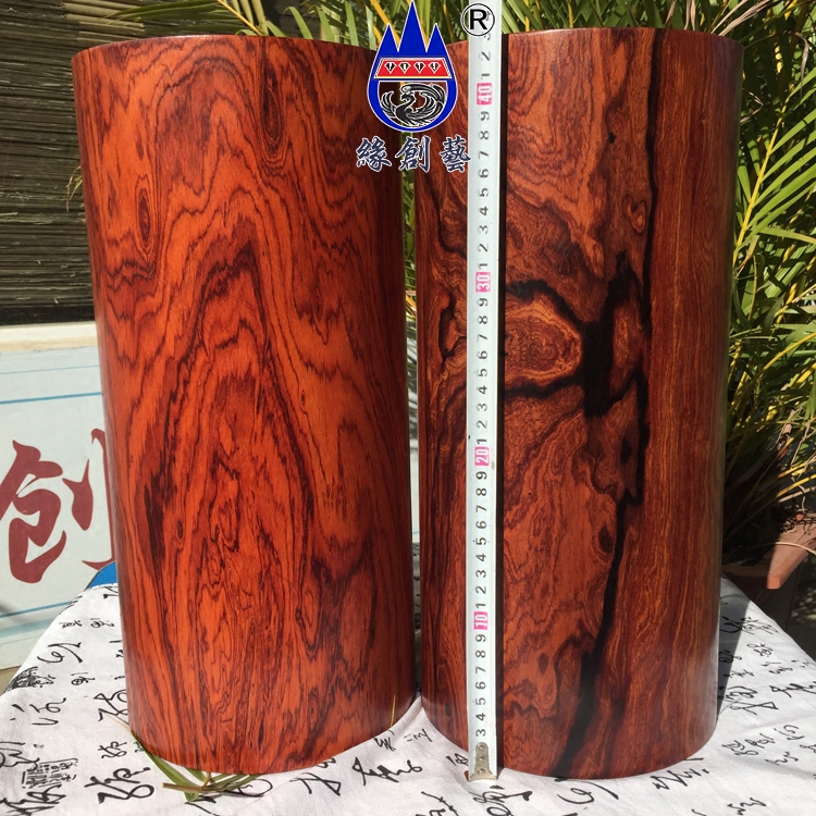 Myanmar big red acid branch pen holder Whole wood boutique one thing one picture Solid wood grimace landscape pattern large collection ornaments