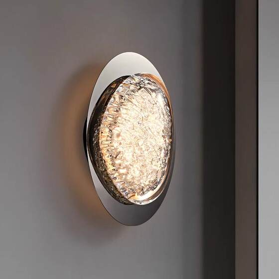 Bingyang Crystal Platinum Art Wall Lamp Bedroom Bedside Lighting Acrylic Living Room Wall Lamp Simple Modern