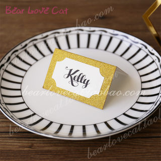 Shining three-dimensional wedding seat card, conference high-end table card, company annual meeting table card, wedding guest name card