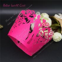 Korean baking packaging cupcake wedding hollow cake decoration bride groom 12 pieces