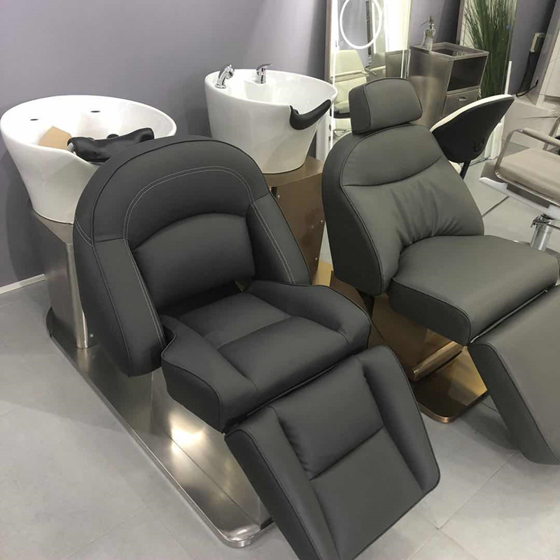 Japanese-style minimal electric automatic washing and hair washing shop half lying flush bed high-end hair hallway dedicated rotating washing bed