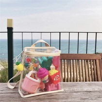  mielmom Korean childrens transparent jelly backpack boy girl waterproof beach swimming bag cartoon school bag