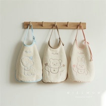 mielmom Korean baby saliva towel baby bib anti-vomiting milk pure cotton newborn waterproof lace-up bib