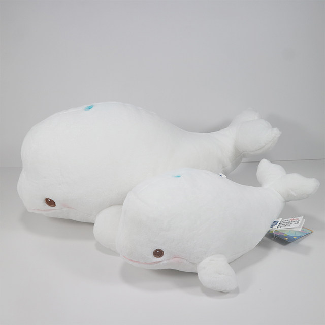 ຕູ້ປາແທ້ Ocean Baby Series Beluga Doll Rag Doll Doll Pillow Plush Toy Birthday Gift