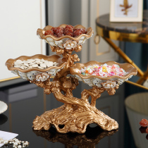 European-style diamond multi-layer dried fruit plate modern simple home living room decoration grid candy plate snack plate decoration