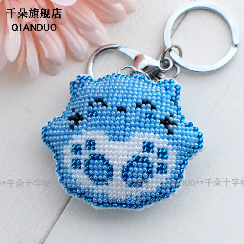 Một nghìn khâu khâu in cặp vợ chồng mới móc chìa khóa keychain mặt dây chuyền đơn giản dễ thương may mắn mèo - Công cụ & phụ kiện Cross-stitch