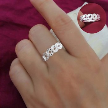 Pure silver 9999 five emperors money sterling silver ring women's opening adjustable crushed ice flash coin ring non-allergenic