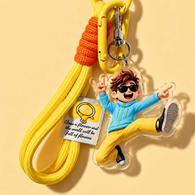 Personalized Creative Acrylic Transparent Keychain Photo Bag Pendant Backpack Lanyard Car Pendant Gift