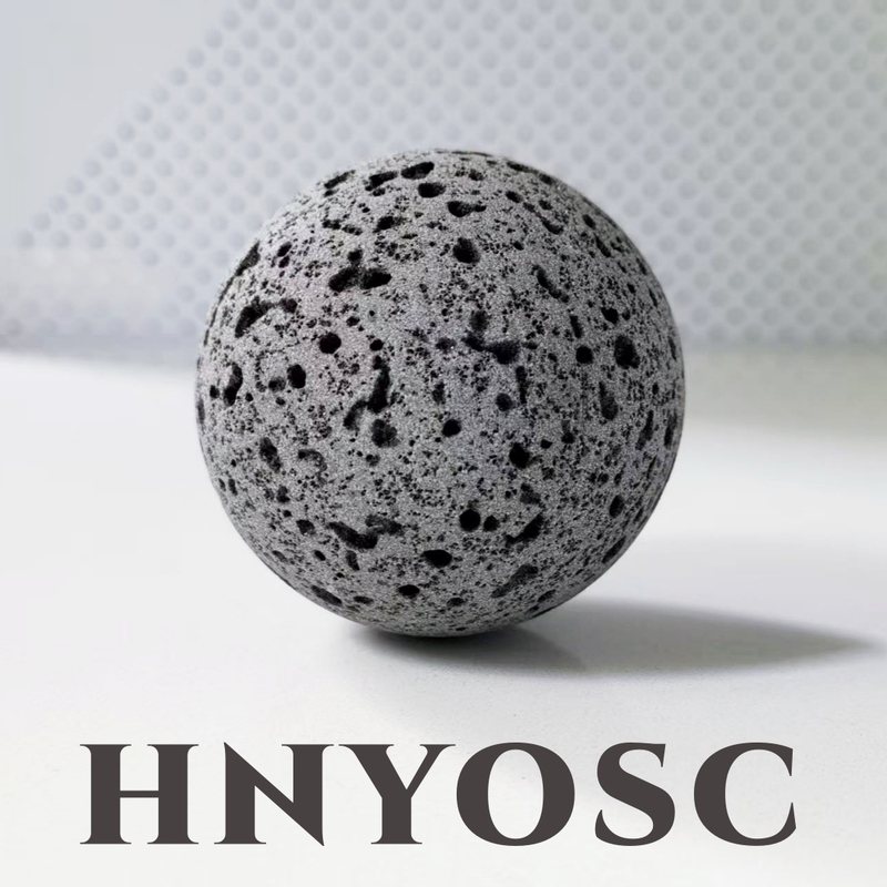 Natural Volcanic Rock Black Hole Stone Sphere Ornament, Irregular-Shaped Craft Home Decoration Aromatherapy Diffuser Stone