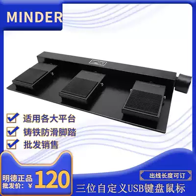 Mingde with wire USB custom pedal MDFS-303 machine tool hydraulic three position waterproof medical foot switch