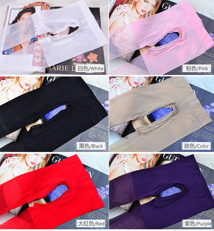 Stockings open file free pantyhose pseudo-mother large size cross-dressing ultra-thin transparent see-through ultra-thin two-sided open crotch stockings