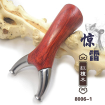 New thunder red sandalwood desert iron rosewood solid wood anti-curved flying tiger 440 hard titanium steel precision flat skin slingshot