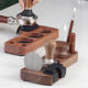 Coffee machine handle supporting equipment storage seat walnut coffee press powder seat auxiliary press powder universal coffee filling