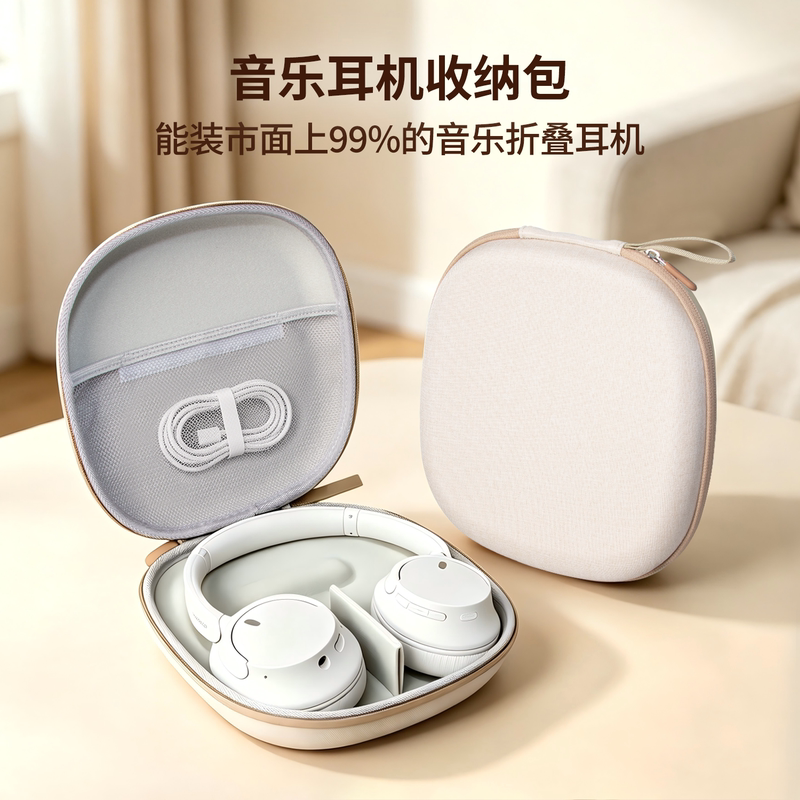 Universal Headphone Storage Bag Hard Shell Protective Case for Apple Sony Bose Edifier Foldable Music Headphones