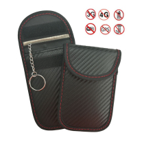 2022 Amazon carbon fiber pattern car remote control key shield cover car key shield key bag anti-theft anti-lost