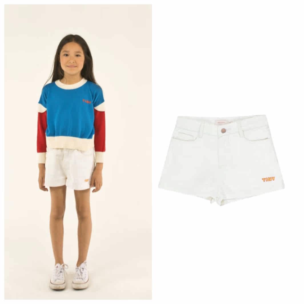 Spot tinycottons 20 Spring and Summer New Kids White Shorts