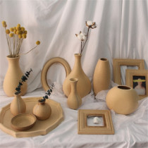 Clearance Nordic ins retro wooden vase decoration blank photo frame octagonal plate tray decoration shooting props