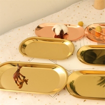 ins Nordic style gold metal tray chic style rose gold metal tray swing shooting background props