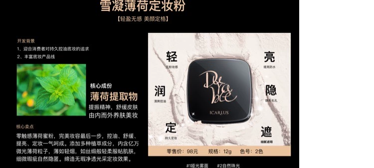 Ikalu Shi Xue Ning Mint Makeup Powder Loose Powder Honey Powder Makeup Concealer Invisible Pore Control Oil Moisturising Matte - Quyền lực