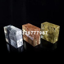 Imported Italian metal mesh art resin board high-end villa stair handrail column Crystal Board can be customized