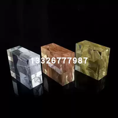 Imported Italian metal mesh art resin board high-end villa stair handrail column Crystal Board can be customized