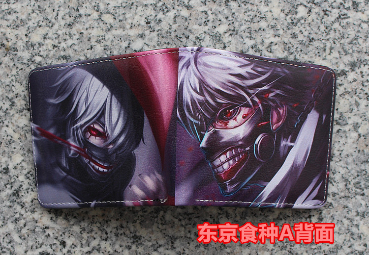 Anime xung quanh sinh viên ngắn ví hoạt hình Tokyo thực phẩm nam hai ví ghoul vàng nghiên cứu ví gỗ túi cầm tay nam