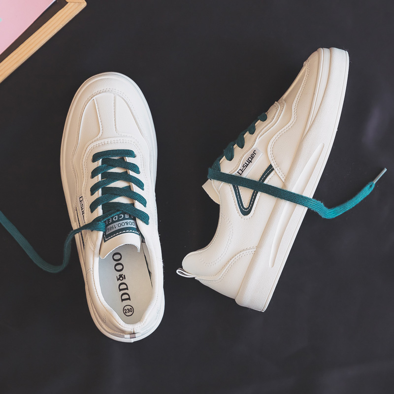 2022 summer leather small white shoes women's shoes 2021 new popular spring and autumn models all-match sports board shoes ball shoes