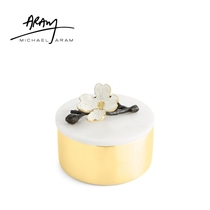 Michael Aram American original dogwood round storage box light luxury gift stainless steel brass jewelry box