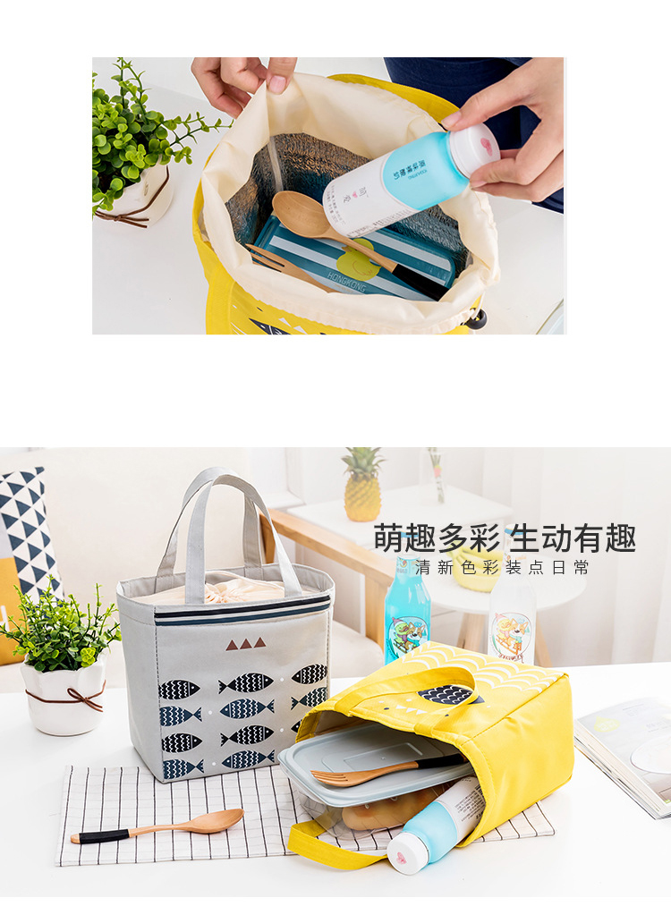 Hộp ăn trưa túi ăn trưa túi vải tote túi nhôm dày lá cách nhiệt túi vải túi nữ để giữ lạnh túi sinh viên ăn trưa - Hộp cơm điện sưởi ấm hộp cơm điện unold