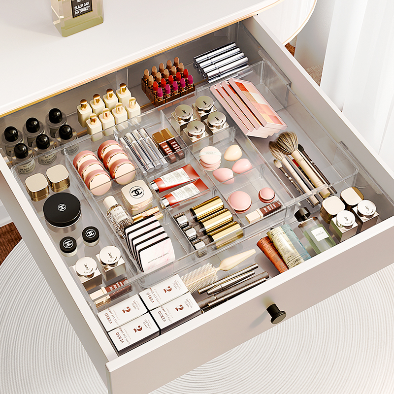 Expandable Drawer Divider Storage Box for Cosmetics, Lipstick, Kitchen Chopsticks, Spoons, and Cutlery with Built-In Organization