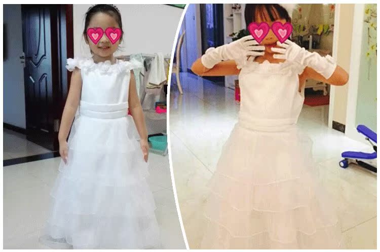 Trẻ em lau váy dài cô gái công chúa váy hoa cô gái váy lau váy cô gái váy cưới màu trắng áo gile bé trai