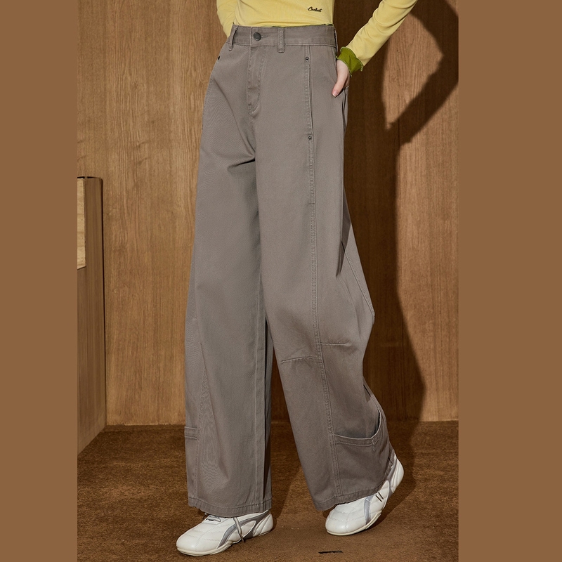 Authentic Discount Store Wide-Leg Workwear Design Loose High-Waisted Casual Drapey Washed Women's Jeans Authentic Discount Store Wide-Leg Workwear Design Loose High-Waisted Casual Drapey Washed Women's Jeans