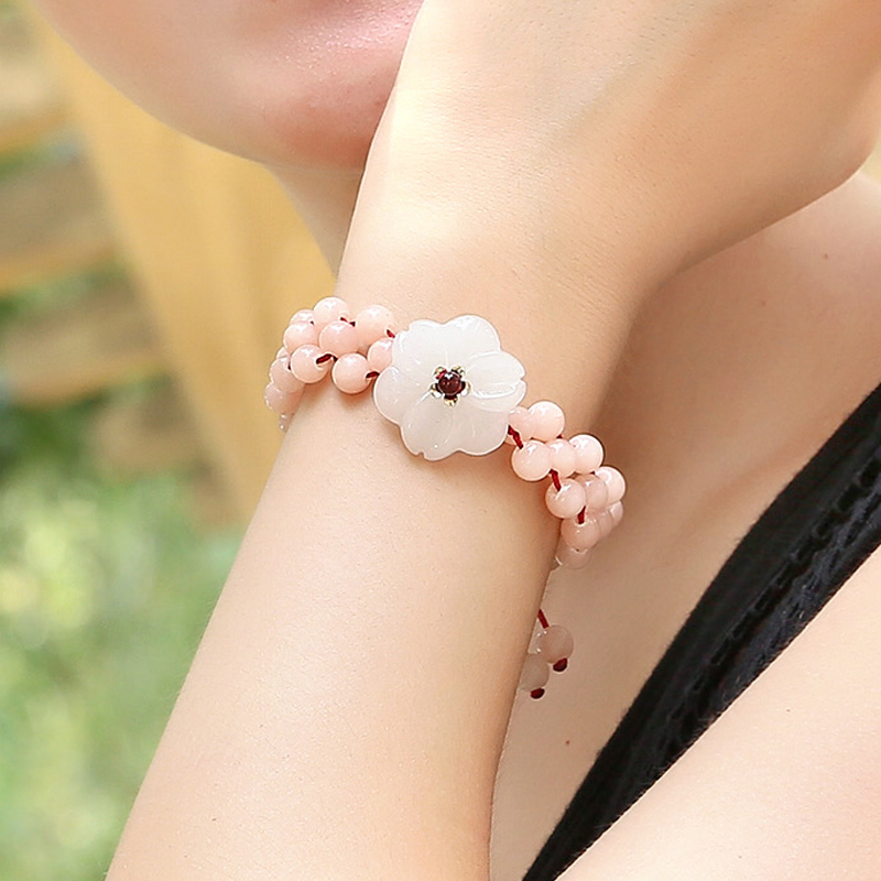 Pure ornament adorable sweet and pink hand-made little fresh flower student can adjust 100 hitch string weave brief