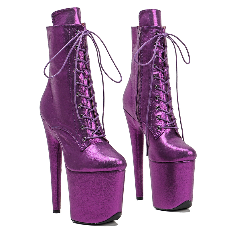 Leecabe Europe and the United States 20CM sexy fashion high-heeled steel tube dance women's short boots runway show super high heels 3B