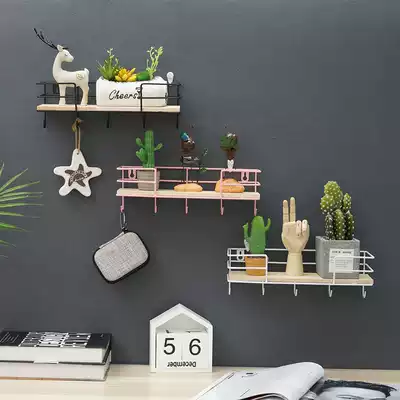 Punch-free iron dressing room adhesive hook storage layer rack bathroom wall wash table bathroom wall rack