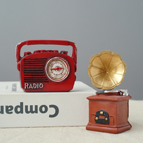 Retro nostalgic American desktop mini resin phone ornaments childrens room cartoon decoration model Radio furnishings